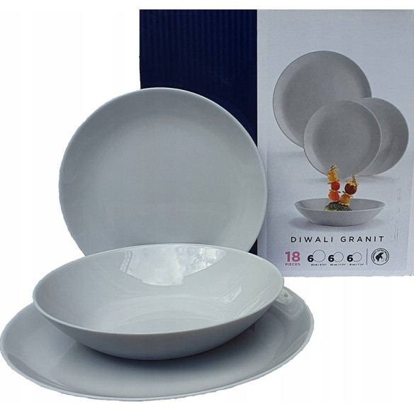Сервиз за хранене 18 части Diwali Granit сив LUMINARC - 1