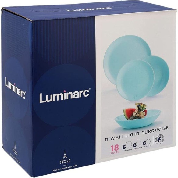 Сервиз за хранене 18 части Diwali Light Turquoise LUMINARC - 4
