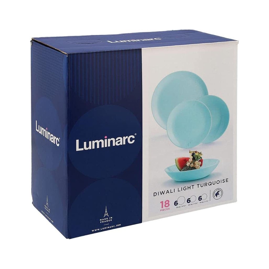 Сервиз за хранене Luminarc Arpegio Light Turquoise 18 части 1006090 на  супер цена — Reno