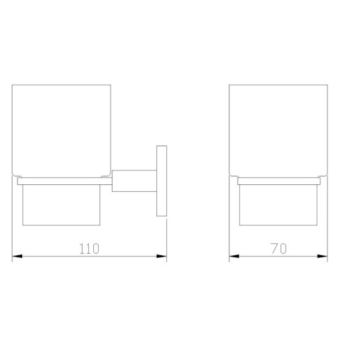 Стъклена чаша с държач за баня 104 Орхидея - 2