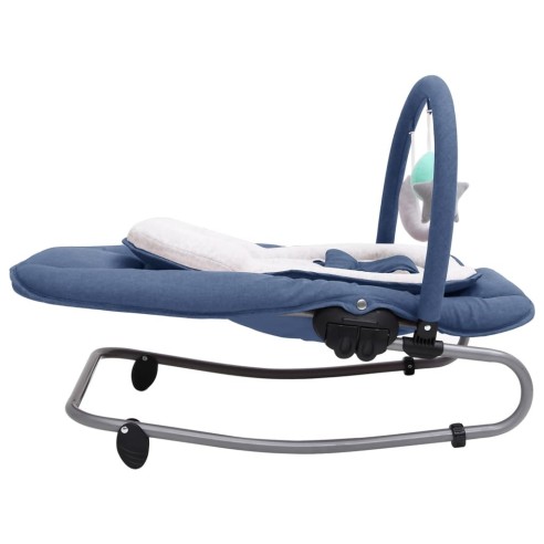 Бебешки шезлонг, тъмносин, стомана - 3