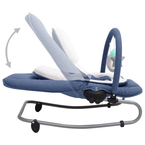 Бебешки шезлонг, тъмносин, стомана - 6