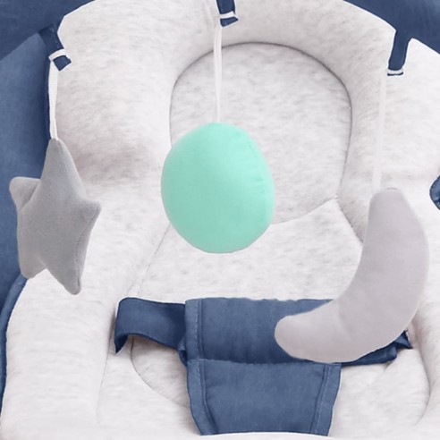 Бебешки шезлонг, тъмносин, стомана - 7