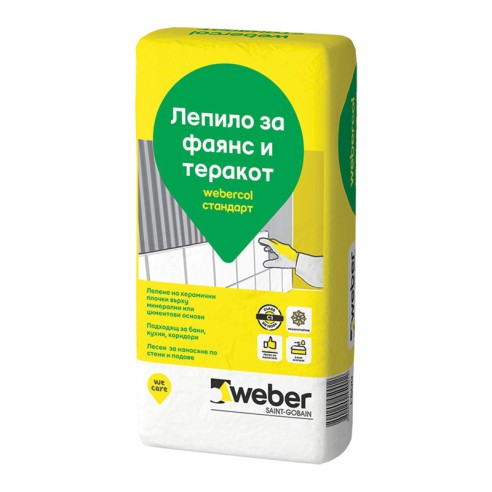 Лепило за плочки Webercol стандарт F600 25кг WEBER