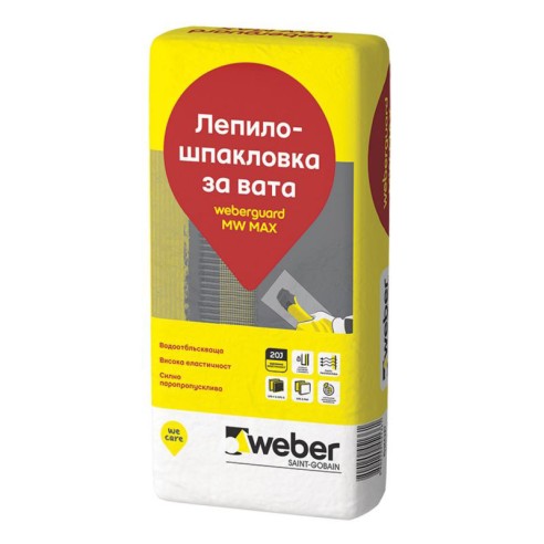 Лепило-шпакловка за минерална вата 25кг weberguard MW MAX WEBER - 1