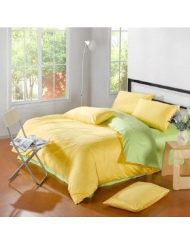Спален комплект за макси спалня 4 части зелено/жълто RAKLA - 1