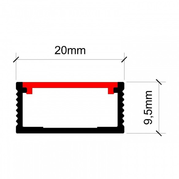 Алуминиева лайстна 2x270 см U Shaped LED Shannel profile LDBR20 TESAY