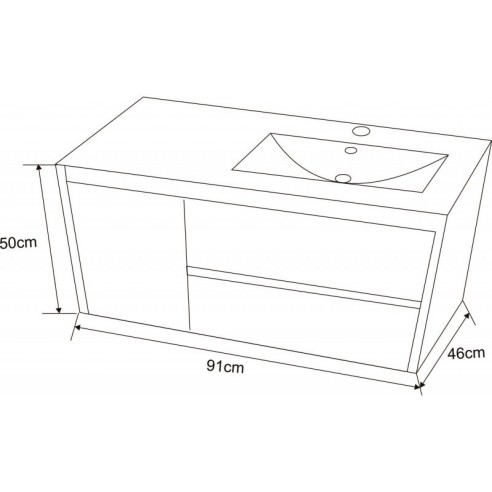 Шкаф с умивалник ляво корито 9150L INTER CERAMIC
