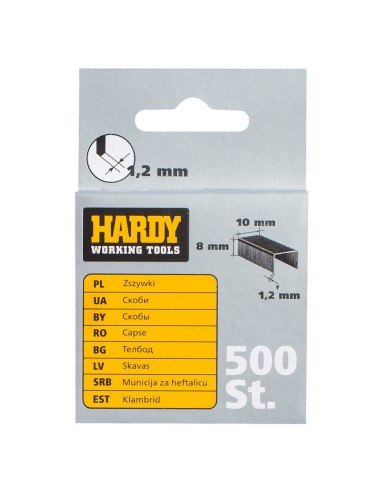 Скоби за такер 10x8x1.2мм 500 броя Hardy - 1