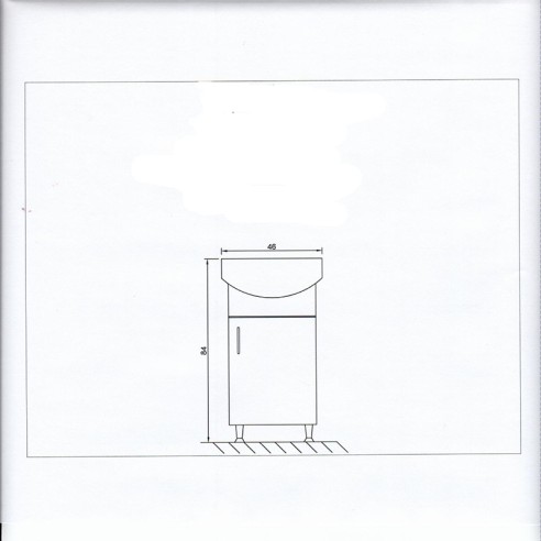 Шкаф за баня 46см Opal 3 бял FORMA VITA