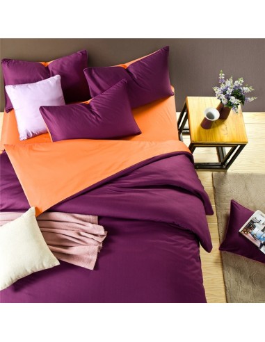 Спален комплект за малка спалня тъмнолилаво/оранжево RAKLA
