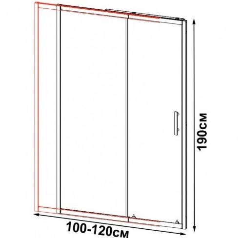 Регулируем стъклен параван за баня Рис 100х120х190см INTER CERAMIC - 2