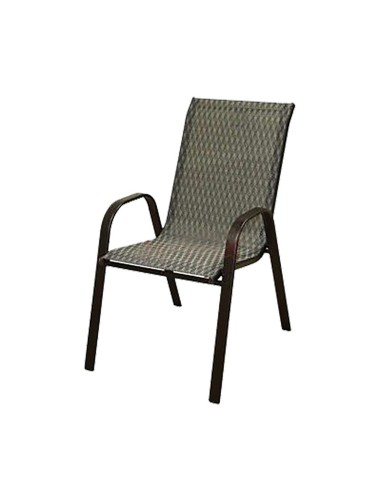 Градински метален стол с текстил 56x68x93 см сив/кафяв