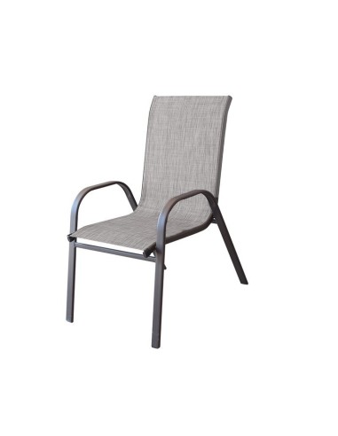 Градински метален стол с текстил 56x68x93 см бежов