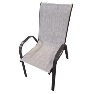 Градински метален стол с текстил 56x68x93 см бежов 2