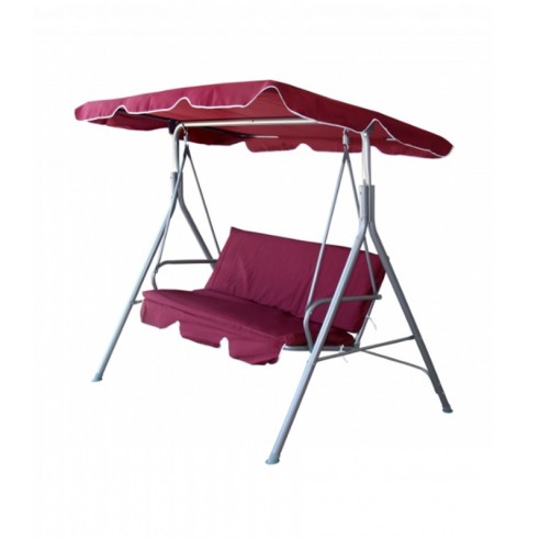 Градинска триместна люлка 170x110x153 см бордо