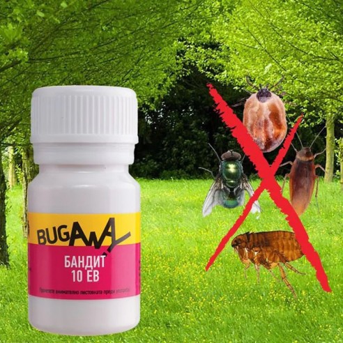 Препарат против кърлежи, бълхи и хлебарки 25 мл БАНДИТ 10 ЕВ