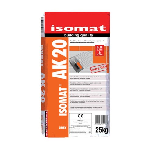 Лепило за плочки 25 кг сиво ISOMAT AK-20