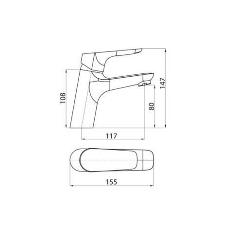 Стоящ смесител за мивка Capri черен FORMA VITA