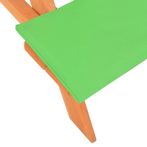 Детска маса за пикник с пейки, ела масив, 89x79x50 см