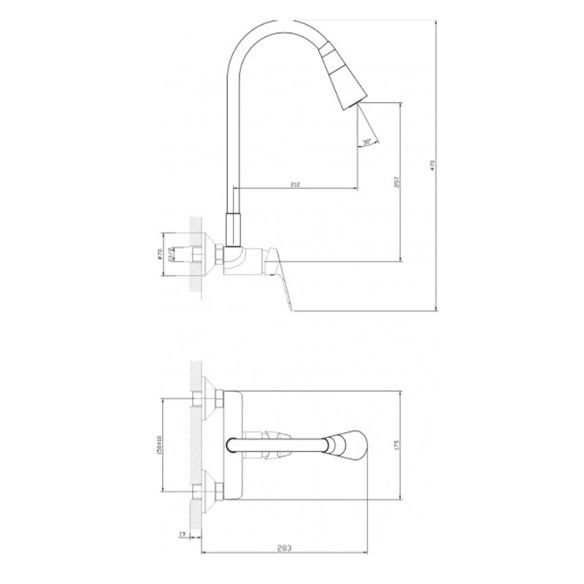 Месингов смесител Linni gray matt INTER CERAMIC