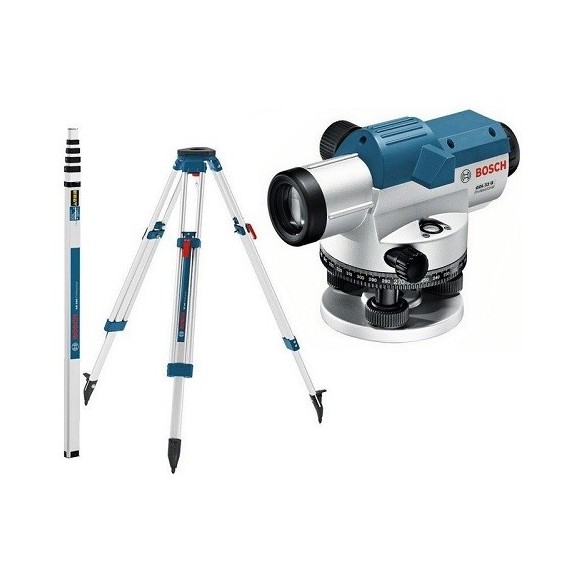 Комплект оптичен нивелир Bosch GOL 32 G + Статив BT 160 + Лата GR 500