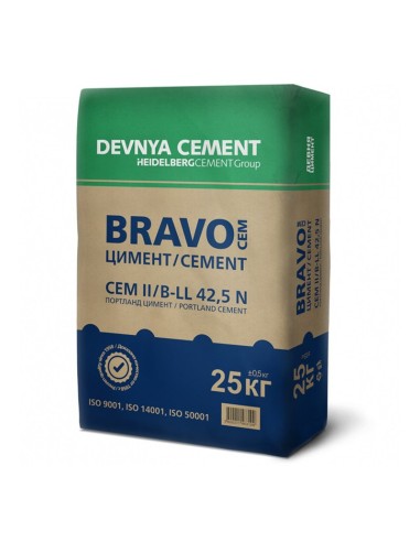 Цимент Bravo CEM II/ B-LL 42.5 N 25 кг сив DEVNYA CEMENT