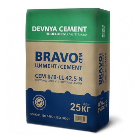 Цимент Bravo CEM II/ B-LL 42.5 N 25 кг сив DEVNYA CEMENT