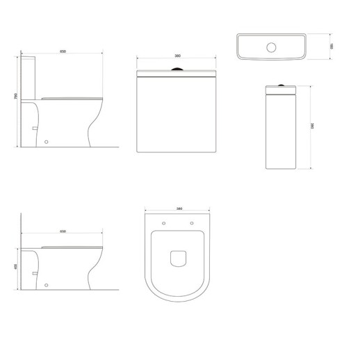 Моноблок със задно оттичане M-101 Porto бял FORMA VITA