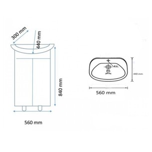 Шкаф за баня с мивка Rubin 56 см PVC FORMA VITA 2