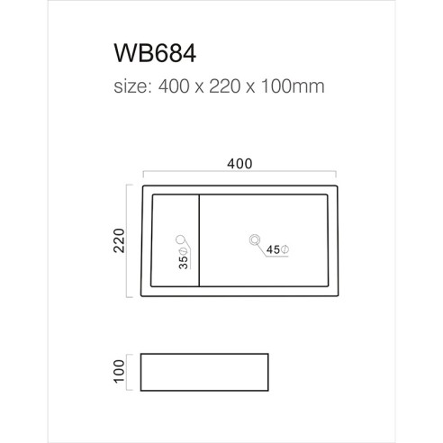 Мивка за плот 40x22x10 см WB684 FORMA VITA