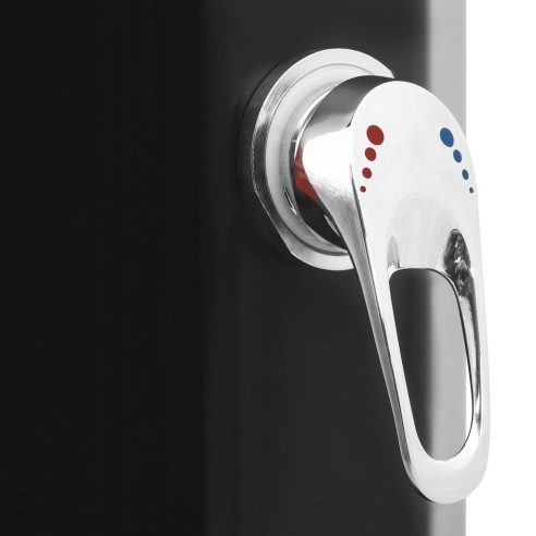 Градински соларен душ 217 см - слушалка и кранче - 35л черен