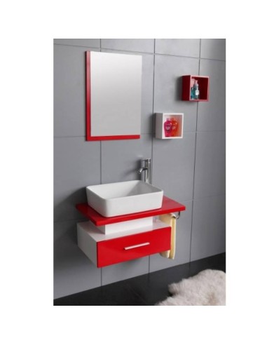 Мебели за баня 70х35,5см бял/червен INTER CERAMIC - 1
