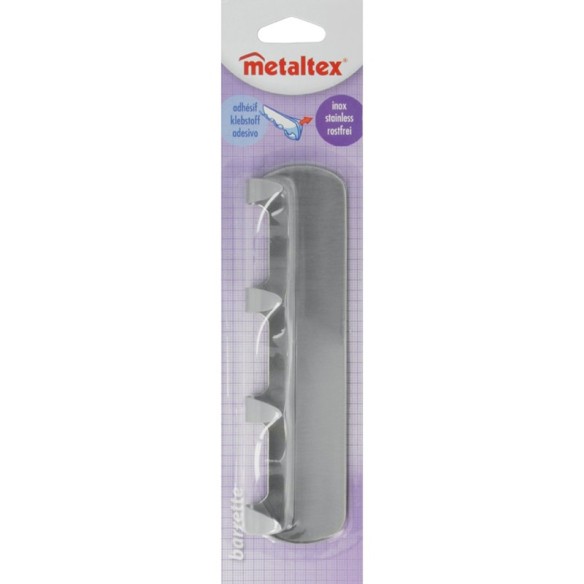 Самозалепваща се стойка с 4 кукички Barrette Inox METALTEX