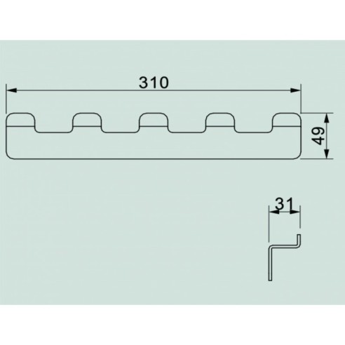 Петорна закачалка Елинор 310х49х31мм матирана INTER CERAMIC - 2