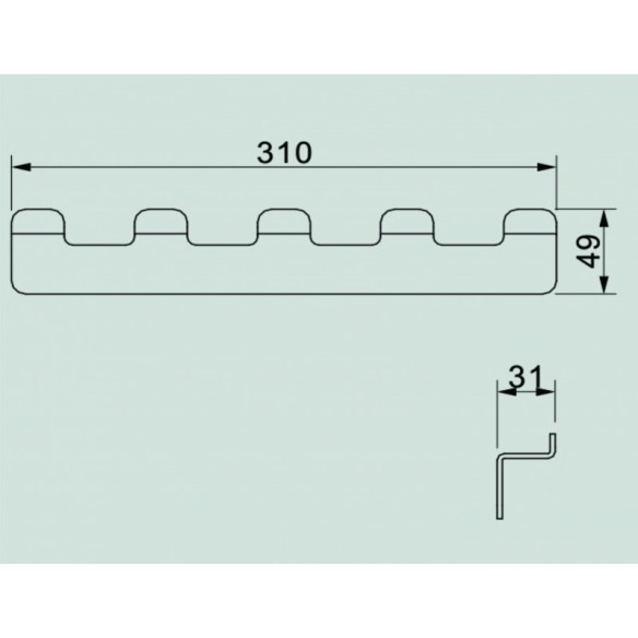 Петорна закачалка Елинор 310х49х31мм черен мат INTER CERAMIC - 2