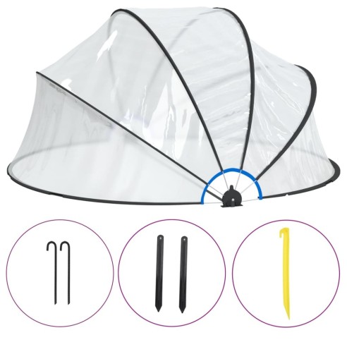 vidaXL Купол за басейн 315x158 см PVC