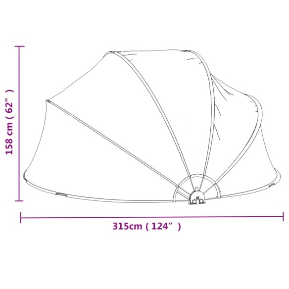 vidaXL Купол за басейн 315x158 см PVC