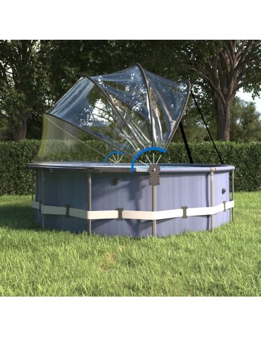 vidaXL Купол за басейн със скоба, кръгъл, 500x250 см, PVC