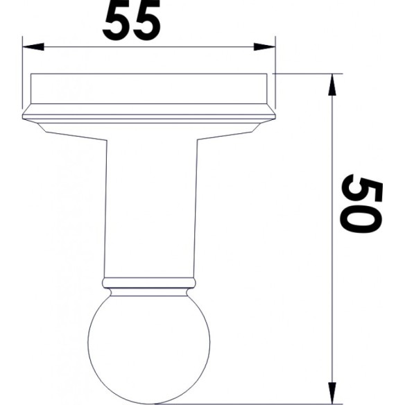 Закачалка за баня Елис 55х50мм хром INTER CERAMIC - 2