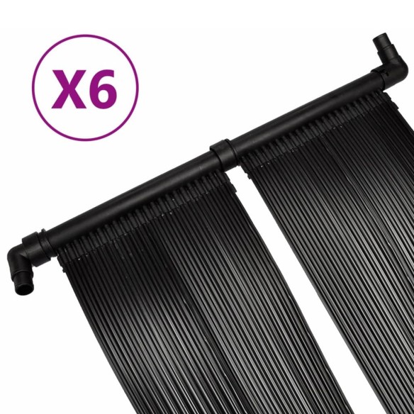 vidaXL Соларни панели за нагряване на басейн, 6 бр, 80x620 см