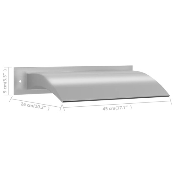 vidaXL Фонтан за басейн, сребрист, 45x9x26 см, неръждаема стомана