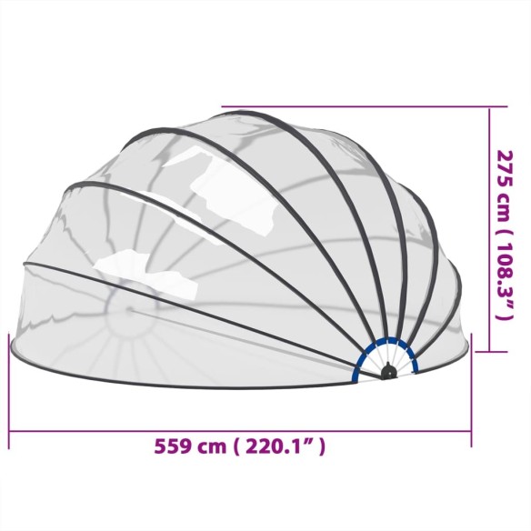 vidaXL Купол за басейн 559x275 см