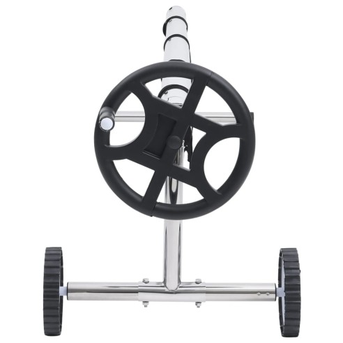 vidaXL Ролка за навиване на покривало за басейн с основа от инокс