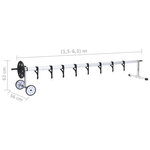 vidaXL Ролка за навиване на покривало за басейн с основа от инокс