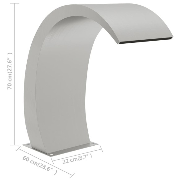 vidaXL Фонтан за басейн, 22x60x70 см, неръждаема стомана 304