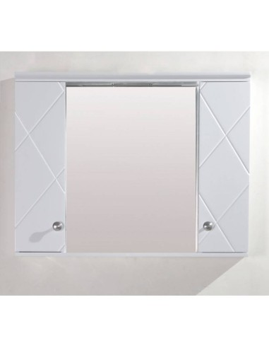 Горен огледален шкаф за баня с LED 70х13х55см бял INTER CERAMIC - 1