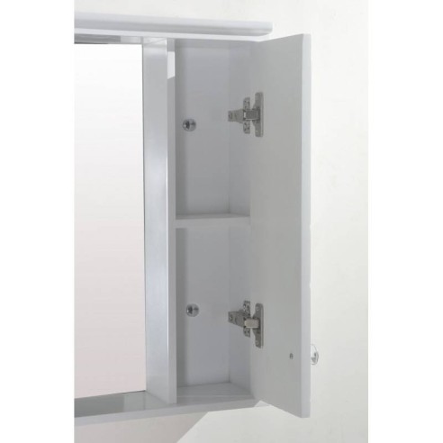 Горен огледален шкаф за баня с LED 70х13х55см бял INTER CERAMIC - 4