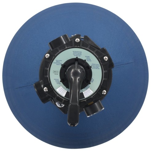 vidaXL Пясъчен филтър за басейн, 6 позиционен клапан, син, 560 мм