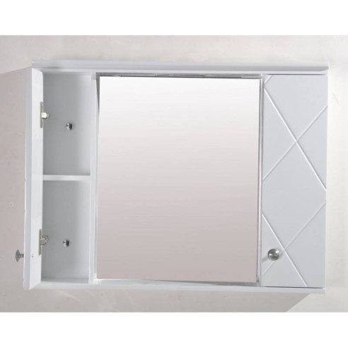 Горен огледален шкаф за баня с LED 70х13х55см бял INTER CERAMIC - 6